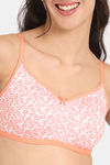 Zivame Everyday Double Layered Non Wired 3/4th Coverage T-Shirt Bra - Peach Print — thumbnail 4